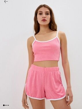 Pink 2 piece crop top and shorts from Italy.
